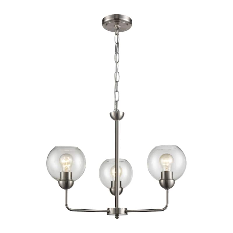 Astoria 3-Light Chandelier in Brushed Nickel