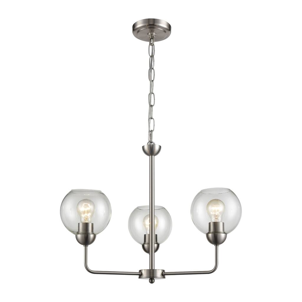 Astoria 3-Light Chandelier in Brushed Nickel