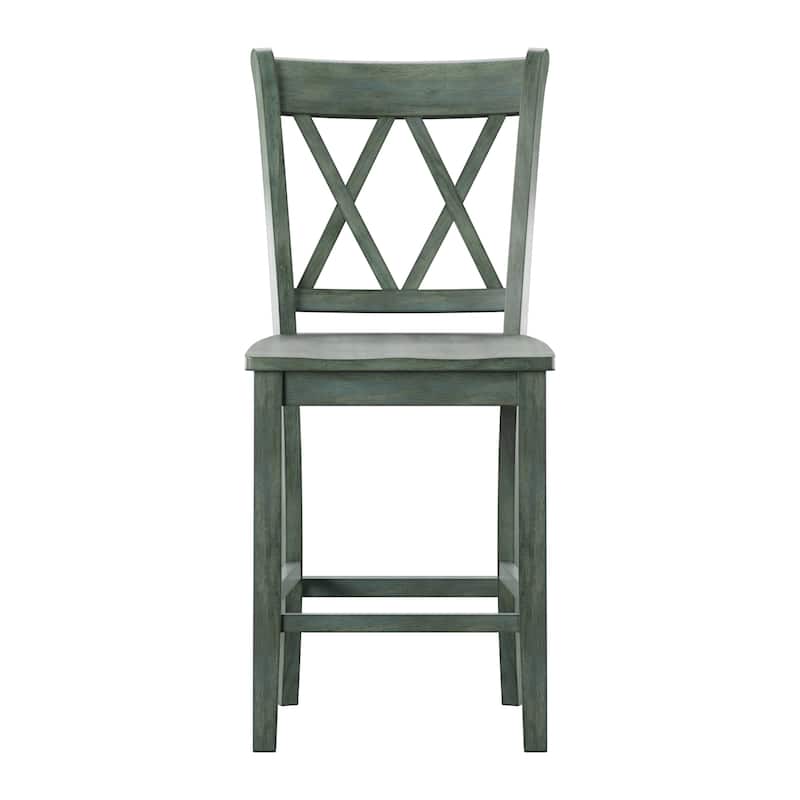 Eleanor X-Back Wood Counter Chairs (Set of 2) by iNSPIRE Q Classic