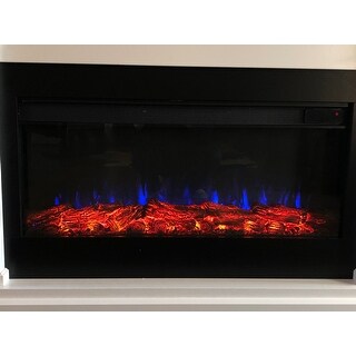 Shop Beau Electric Fireplace In White 58 5l X 11 375w X 42 125h 58 5l X 11 375w X 42 125h On Sale Overstock 23058281