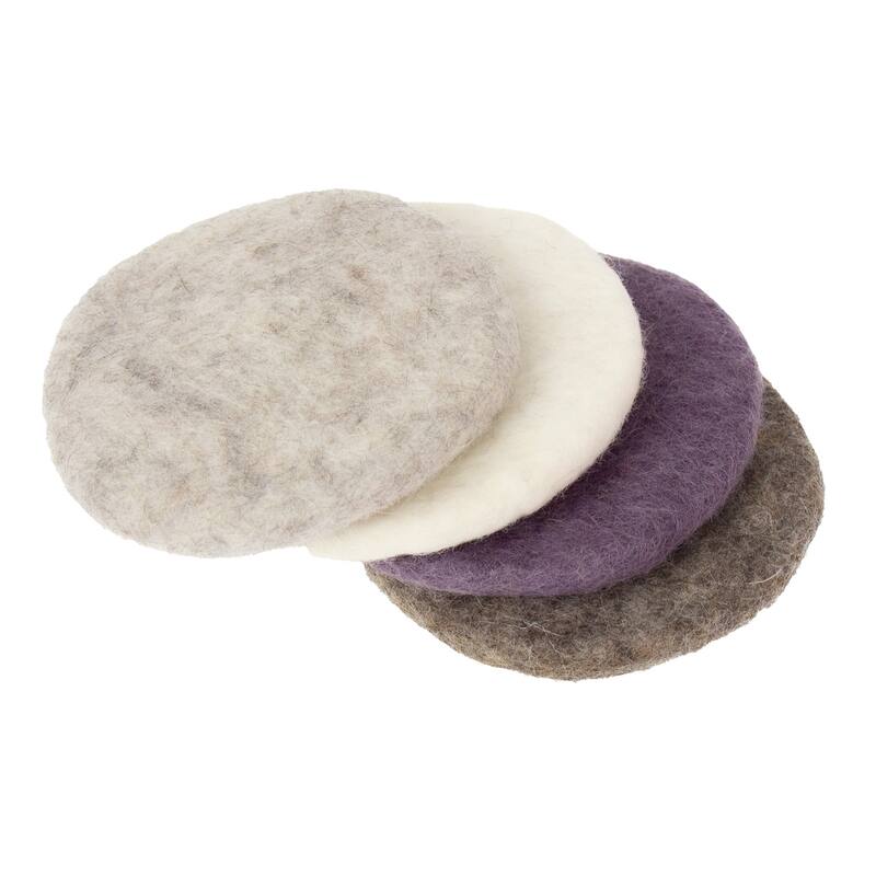 Handmade Felt Macaroon Coasters, Set of 4