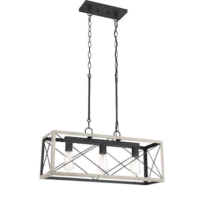 Acroma 3-light Rectangle Island Chandelier for Dining Room - 25 inches