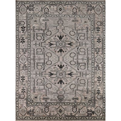 Heriz Serapi Indian Area Rug Hand-Knotted Traditional Wool Carpet - 8'0" x 9'10"