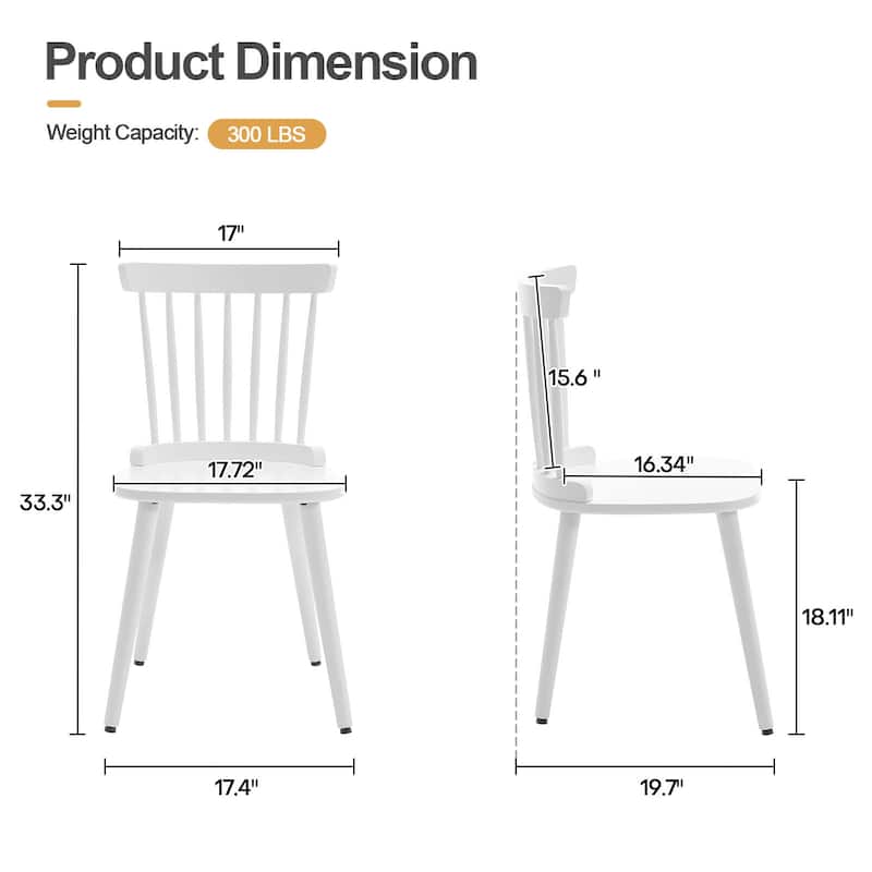 Farmhouse Spindle-Back Windsor Dining Chairs with Solid Wood