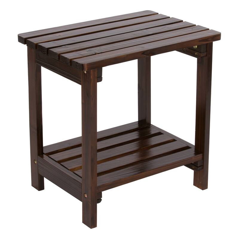 Laguna Adirondack Weather-Resistant 19.75" Wood 2 Tier Side Table by Porch & Den