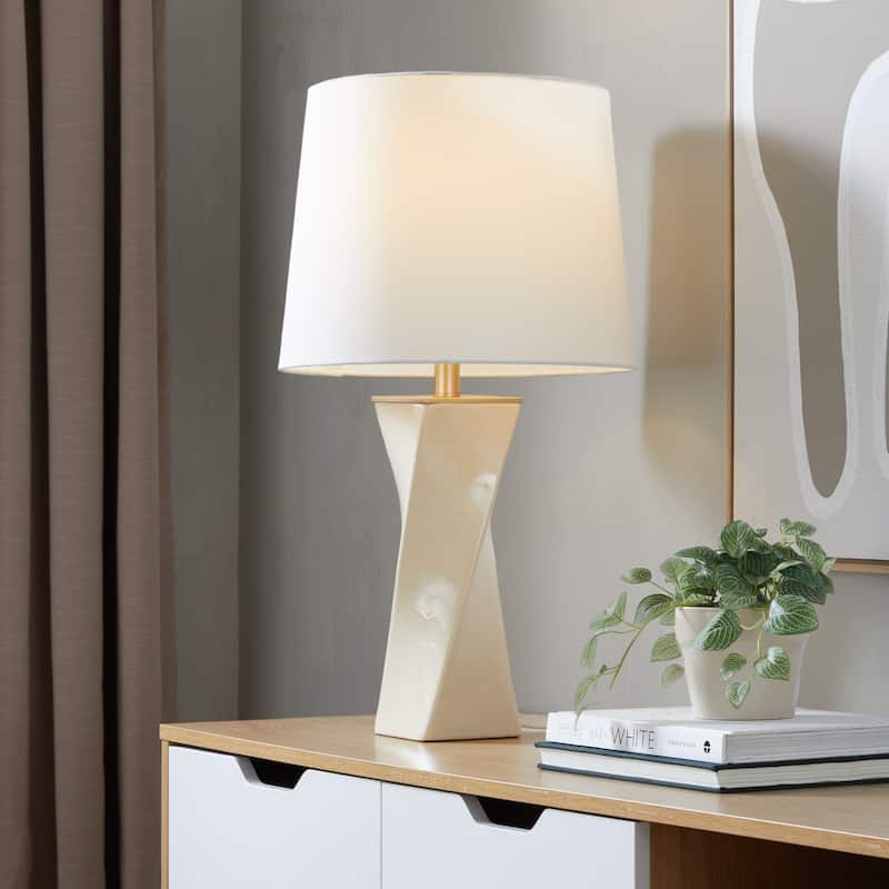 Porch & Den Sauda Square 27" Ceramic Table Lamp