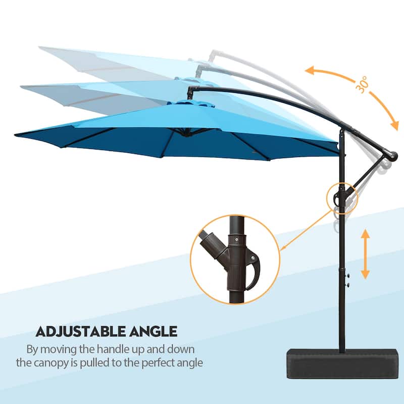 Aoodor 10 ft. Patio Offset Hanging Cantilever Patio Umbrella