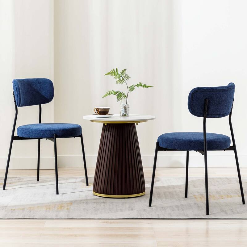 Textured Boucle 17.5" Seat Height Padded Dining Chairs