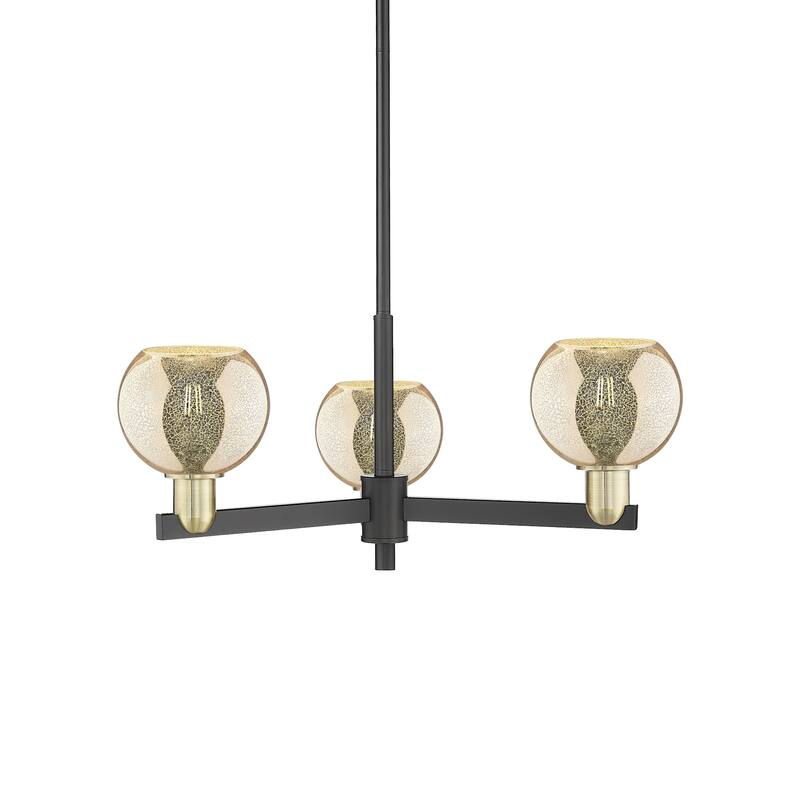 Innovations Lighting 716-3CR-10-28 Athens Chandelier Athens 3 Light - Black Antique Brass / Mercury