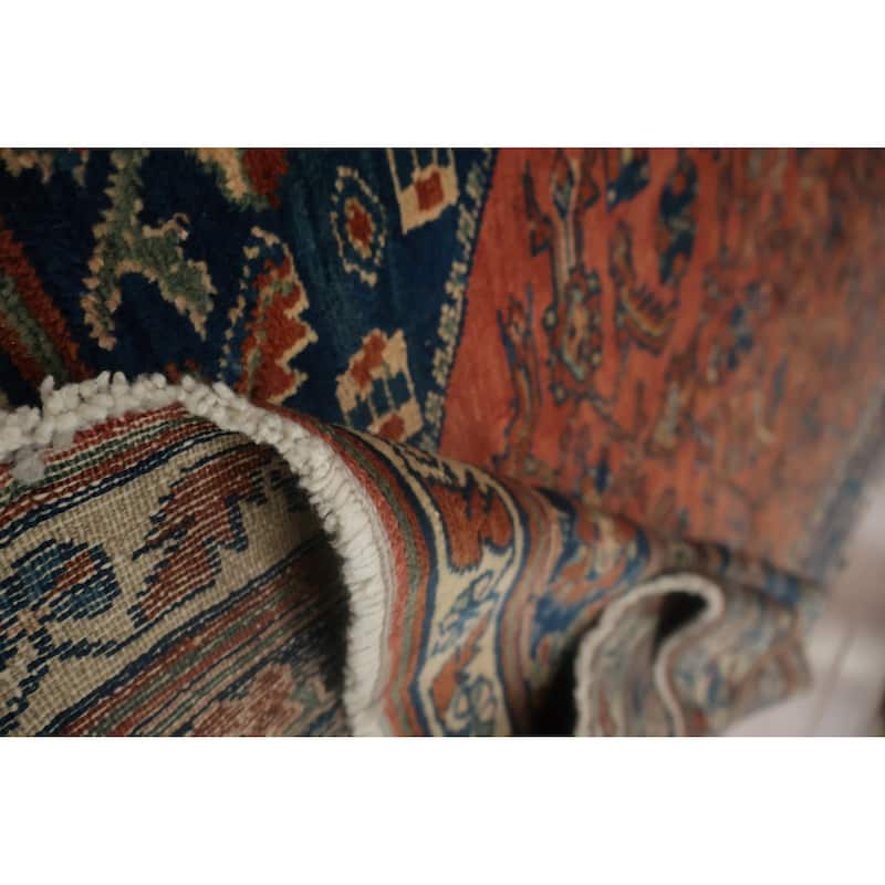 Hand Knotted Oriental 100% Wool Carpet Traditional Geometric Oranges & Rust Malayer Area Rug - 6' 3'' X 5' 1''