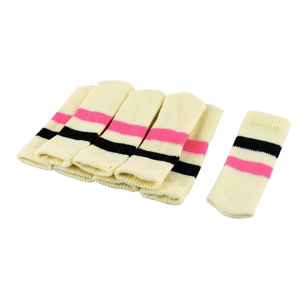 Office Stripe Pattern Non-skid Furniture Chair Stool Leg Sock Feet Cover 4 Pcs