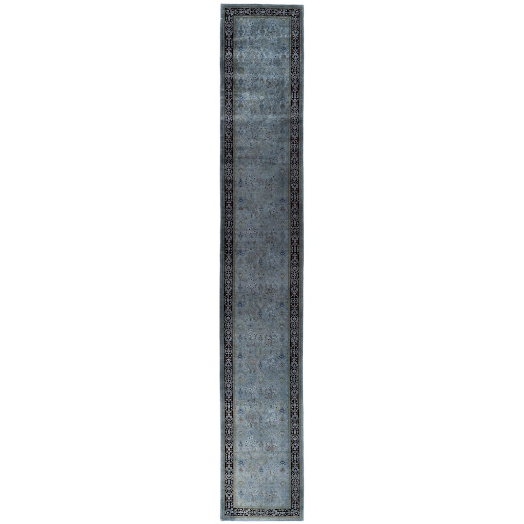 Overdyed One-of-a-Kind Hand-Knotted Area Rug - Black - 2' 6" x 16' 4"