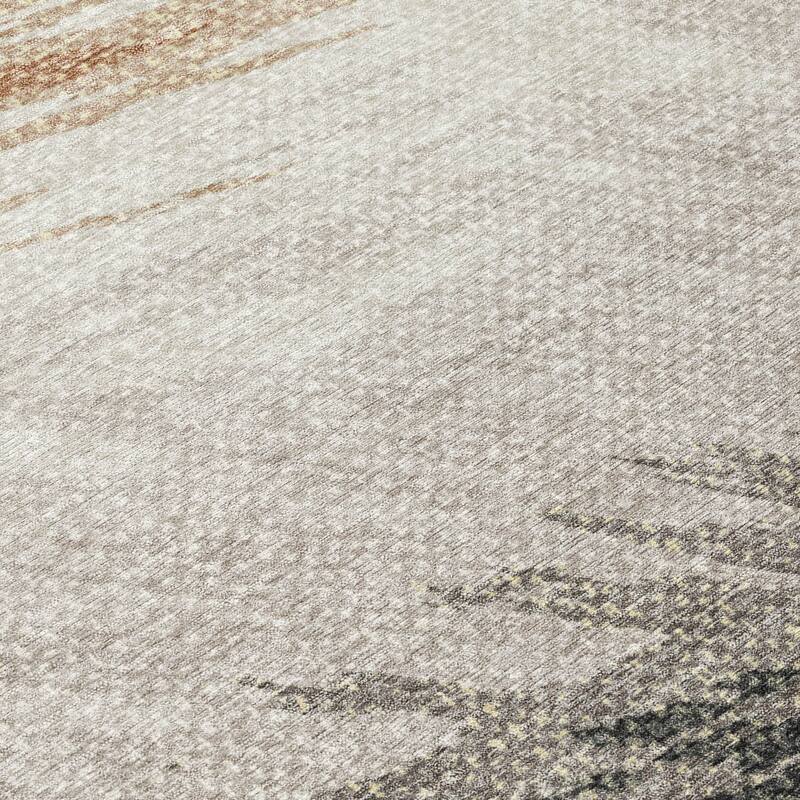 Machine Washable Indoor/ OutdoorAbstract Brushstrokes Chantille Rug