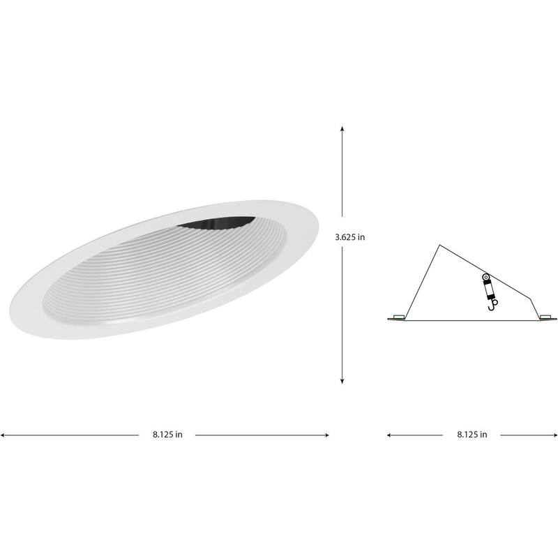 6 in. Satin White Recessed Sloped Ceiling Step Baffle Trim for 6 in. Housing - Medium