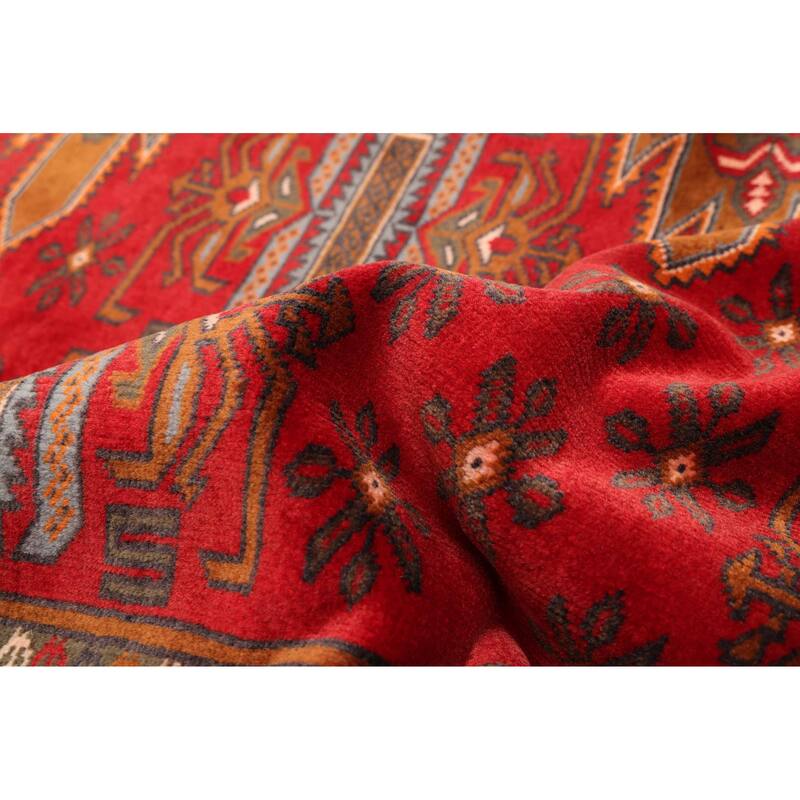 ECARPETGALLERY Hand-knotted Teimani Red Wool Rug - 6'9 x 9'5