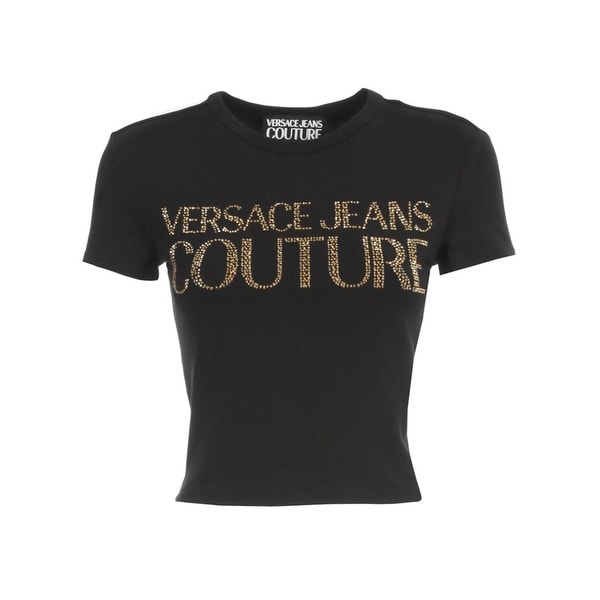 versace jeans crew neck logo t shirt black