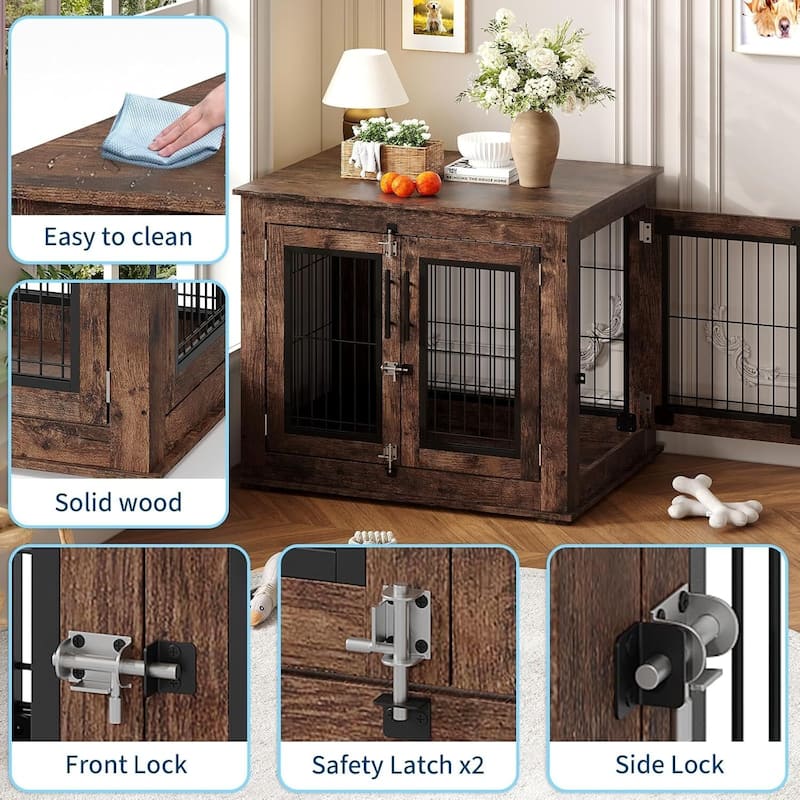 Chew-Resistant Medium Dog Crate Furniture, Dog Cage for Indoor Use*