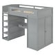 preview thumbnail 74 of 78, Twin/Full Size Loft Bed with Bulit-in Desk and Wardrobes, Solid Wood Kids Loft Bedframe with 4 Drawers and Storage Shelves