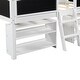 preview thumbnail 17 of 16, Storage Loft Bed with Movable Shelves and Ladder, Chalkboard Guardrail Design, Solid Wood Slats Support (Twin Size)