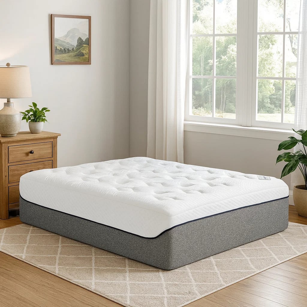 Bree 10 Inch Plush Twin Size Mattress with Cool Gel Foam, Aloe Vera Infused