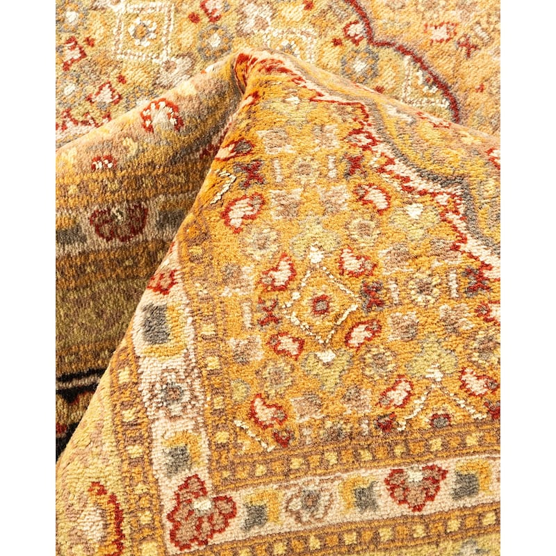 Overton Hand Knotted Wool Vintage Inspired Traditional Mogul Black Area Rug - 8 x 10
