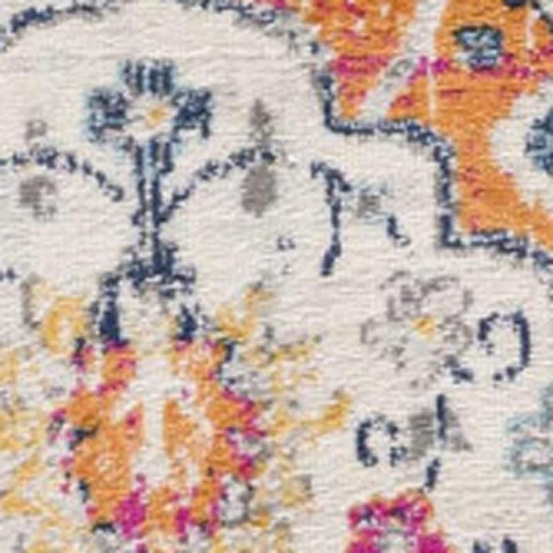 HomeRoots Floral Medallion Transitional Runner Area Rug - 192 in. x 27 in. x 0.4 in.