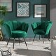preview thumbnail 7 of 35, Angela Black and Gold Metal Leg Velvet Seashell Accent Chair (Set of 2) by iNSPIRE Q Bold