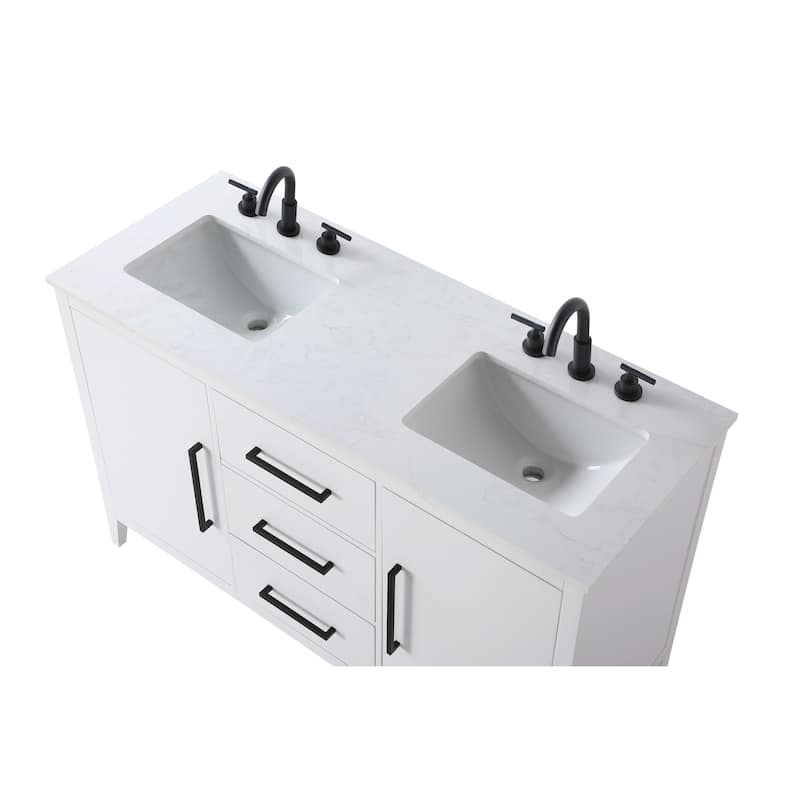 Elegant Lighting VF29354D Millie 54" Free Standing Double Basin Vanity