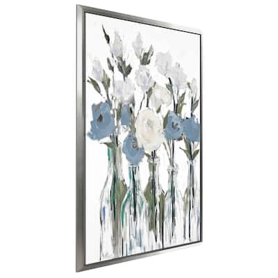 "Blue Romantic Blossoms" Print on Floating Canvas