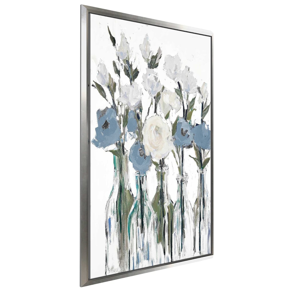 "Blue Romantic Blossoms" Print on Floating Canvas