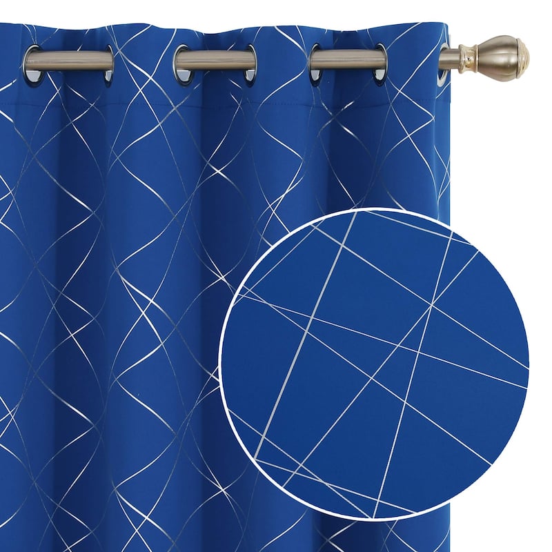 Deconovo 52 Inch Geometric Print Curtain Panel Pair(2 Panel)