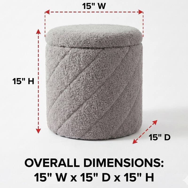 Diagonal Tufted Foldable Storage Ottoman with Reversible Lid