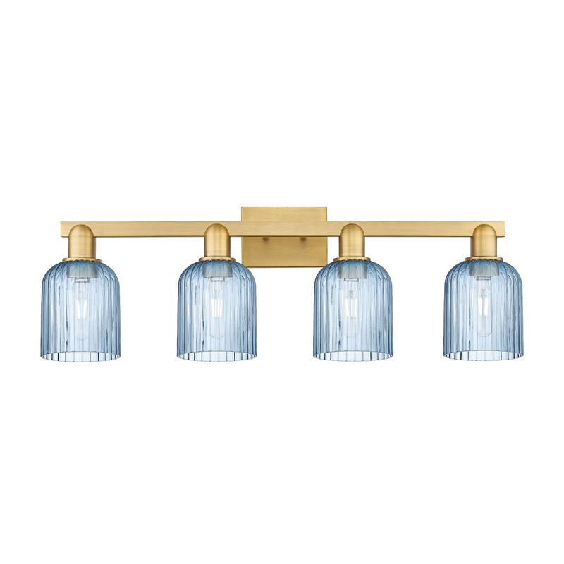 Innovations Lighting 716-4W-11-32 Bridal Veil Vanity Bridal Veil 4 - Brushed Brass / Blue