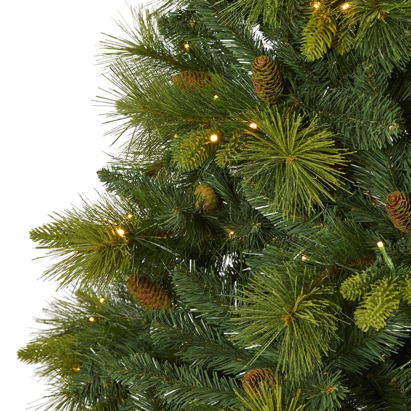 7.5' North Carolina Mixed Pine Christmas Tree with 470 LED - Green