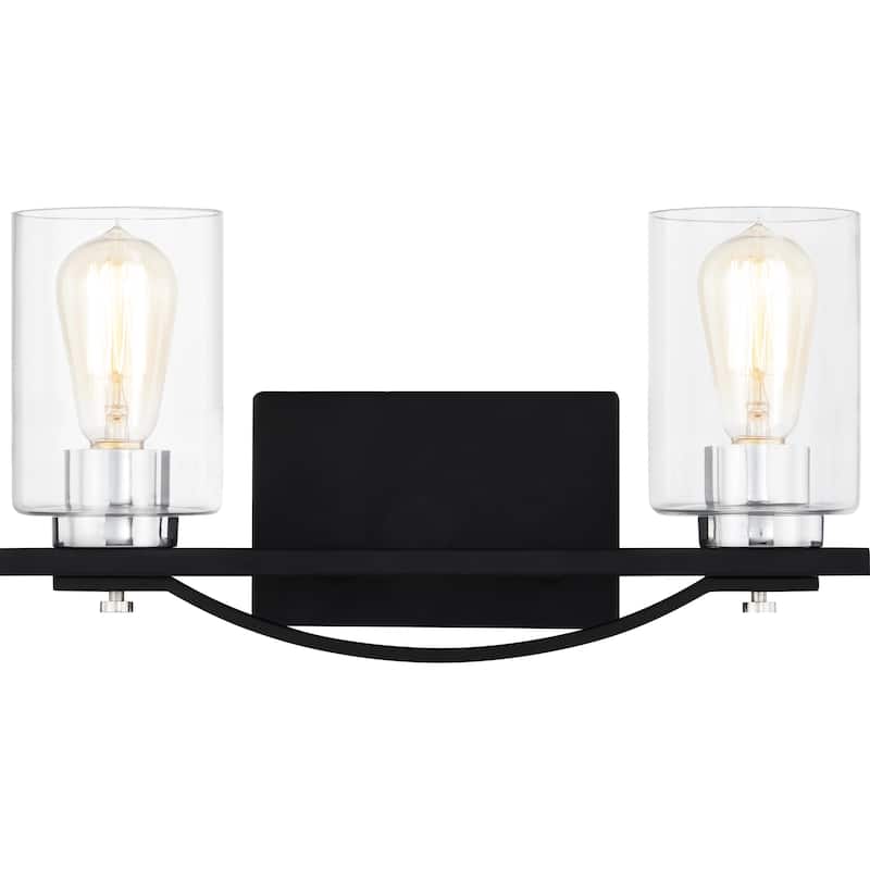 Salem 2-Light Matte Black Vanity Light - Matte Black