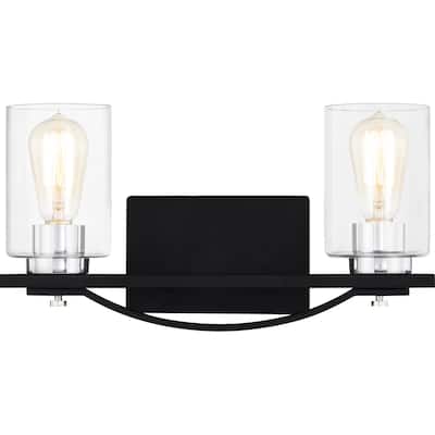 Salem 2-Light Matte Black Vanity Light - Matte Black