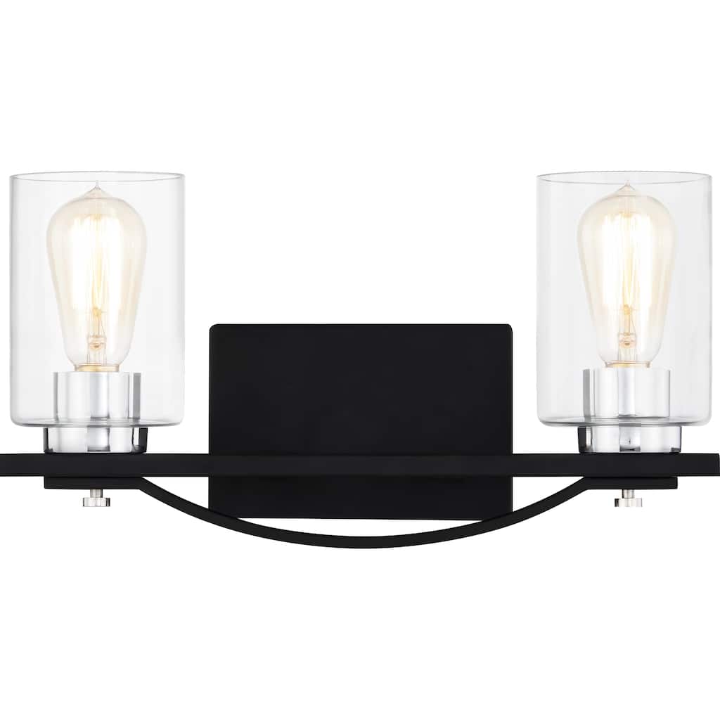 Salem 2-Light Matte Black Vanity Light - Matte Black