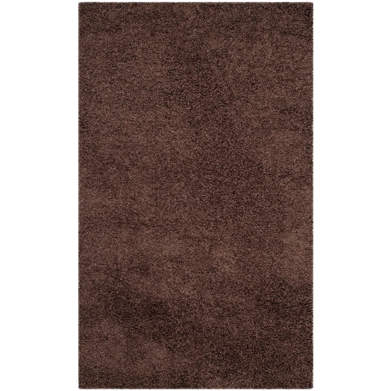 SAFAVIEH Laguna Shag Verdiana Solid Color 2-inch Thick Rug. - 3' x 5' - Brown - Rectangle