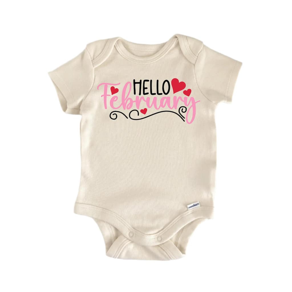 Hello February - Baby Boy Girl Clothes Infant Bodysuit Funny Cute