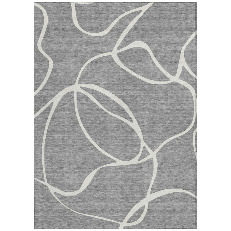 HomeRoots Abstract Transitional Rectangle Outdoor Rug
