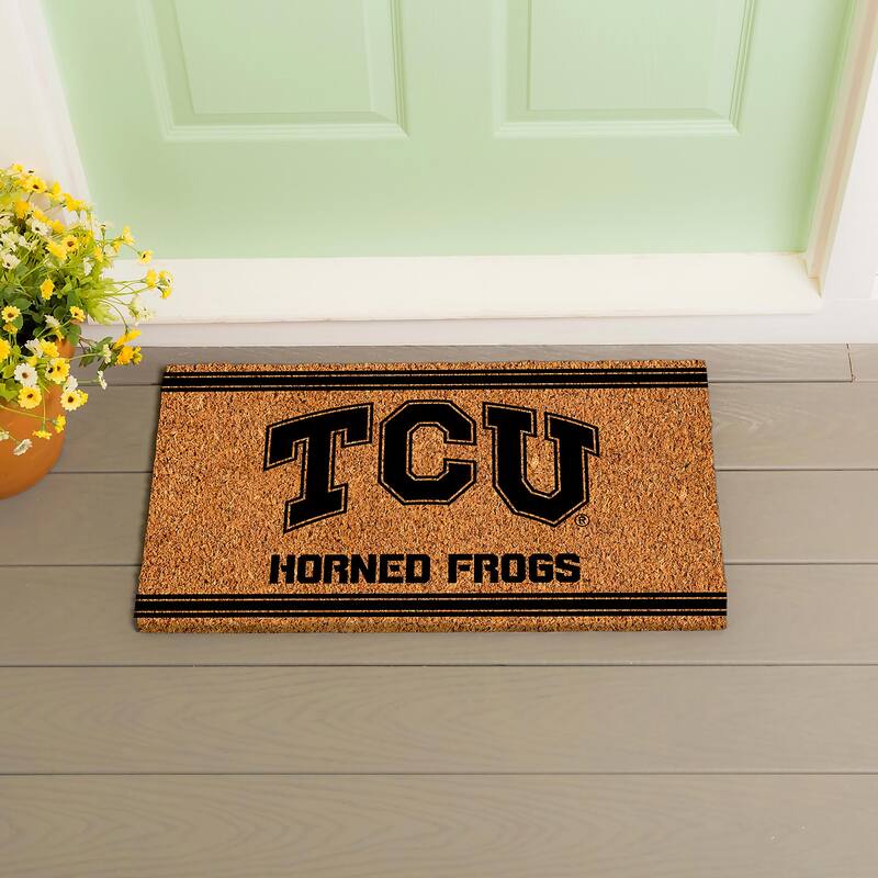Texas Christian University Monochrome Indoor/Outdoor Coir Door Mat - 28" x 16"