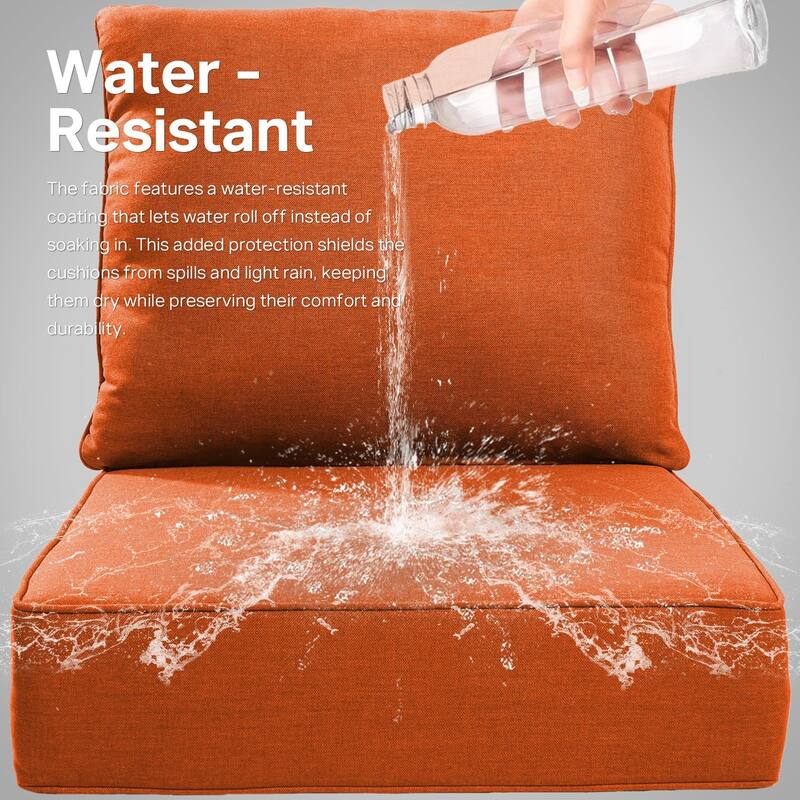 22" W x 24" D x 6" T Outdoor Lounge Chair Replacement Cushion Set Water and Fade Resistant