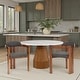 preview thumbnail 1 of 34, Jazmin Mid-Century Modern Upholstered Barrel Dining Chairs - Set of 2/4/6 Set of 2 - Charcoal & Walnut