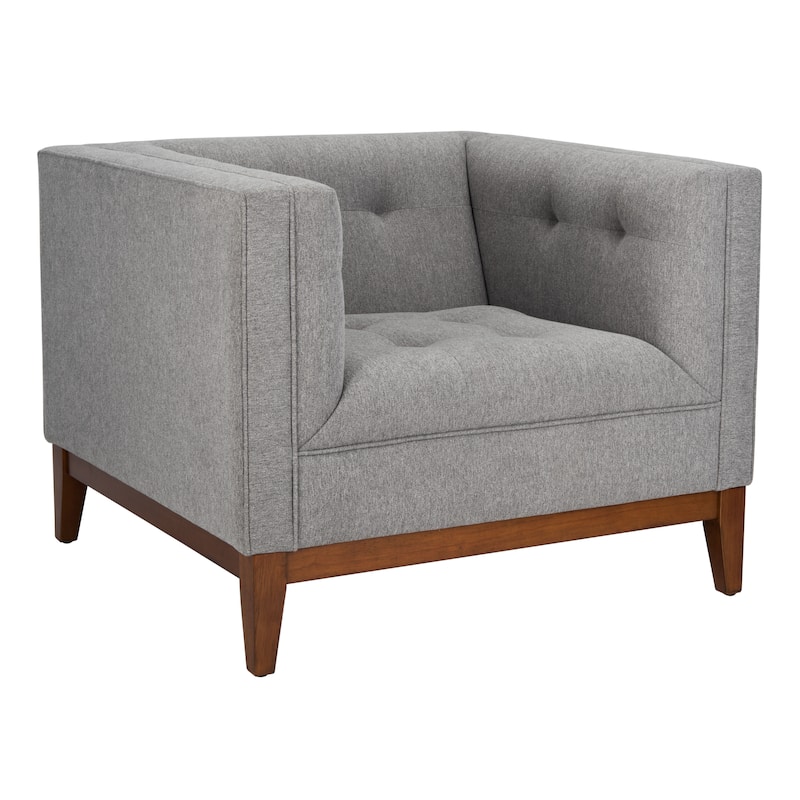 SAFAVIEH Couture Piermaria Button Tufted Arm Chair - 35Wx35Dx28H