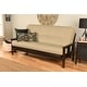 preview thumbnail 30 of 30, Porch & Den Zumbro Bonded Leather Espresso Futon Set with Mattress Canton Cream