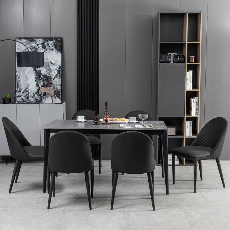 Fully Assembled Microfiber Leather Upholstered Dining Chairs, Set of 2 - 22.44"D x 18.5"W x 32.28"H