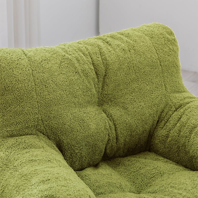 Mieres Faux Fur Fabric Bean Bag Chair, Floor Sofa For Living Room, Bedroom Lazy Sofa