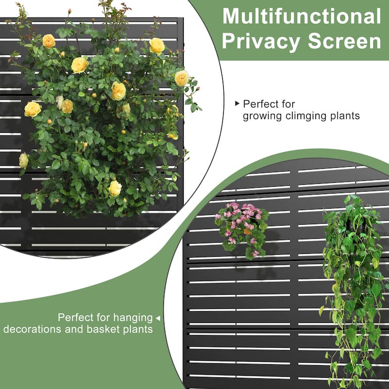 Dovelina 6ft.Outdoor Freestanding Metal Privacy Screen Decorative Garden Fence - 72"x94"