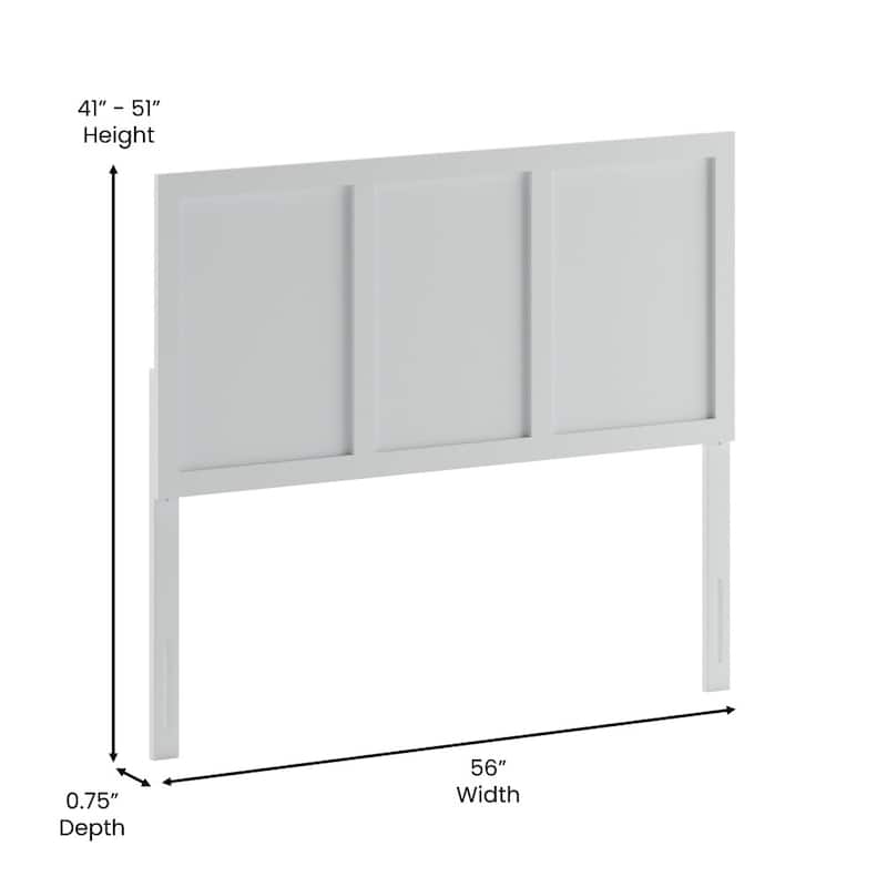 Solid Wood Paneled Headboard Only