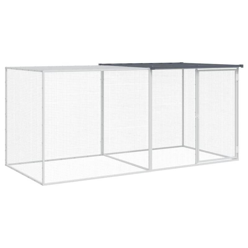vidaXL Chicken Cage with Roof Light Gray/Anthracite multisize Galvanized Steel